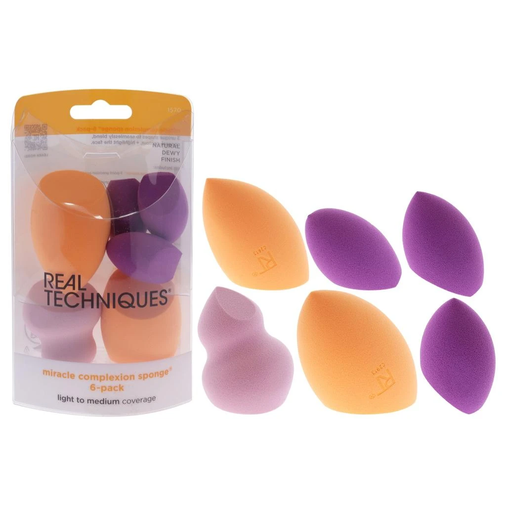 商品Real Techniques|Miracle Complexion Sponge Kit by  for Women - 6 Pc 2Pc Miracle Complexion Sponge, Miracle Sculpting Sponge, 3Pc Mini Miracle Complexion Sponge,价格¥164,第1张图片