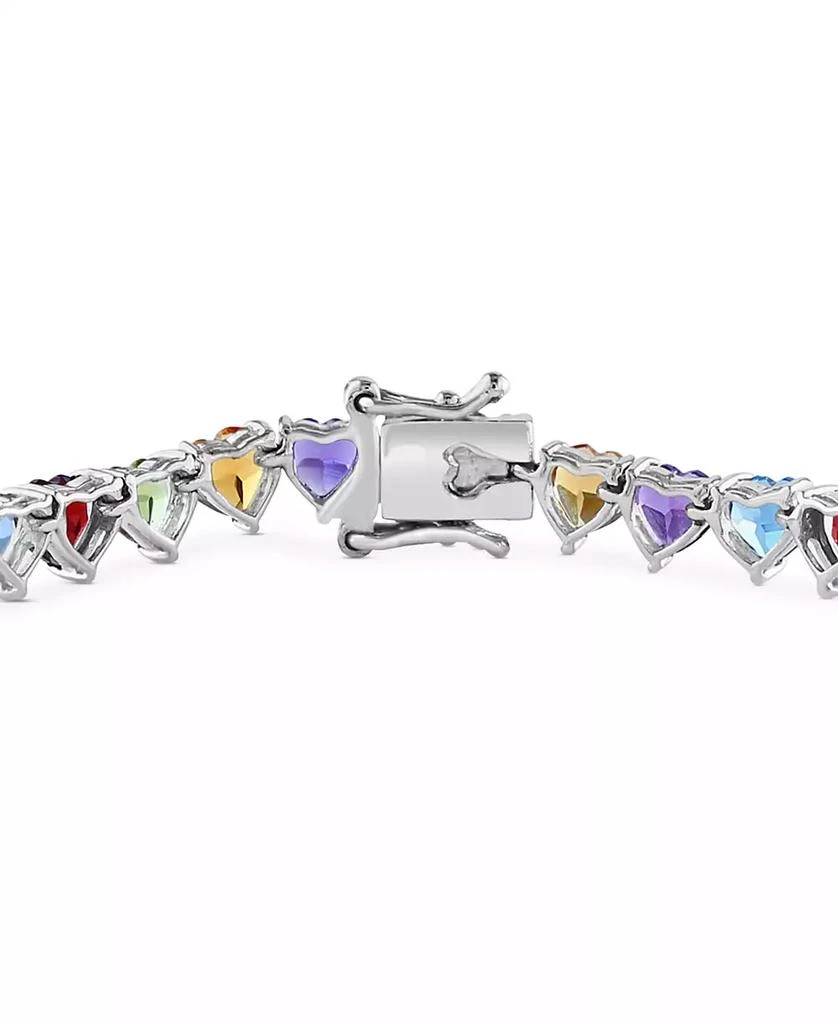 商品Effy|EFFY ® Multi-Gemstone Heart Tennis Bracelet (16 ct. t.w.) in Sterling Silver,价格¥3117,第3张图片详细描述