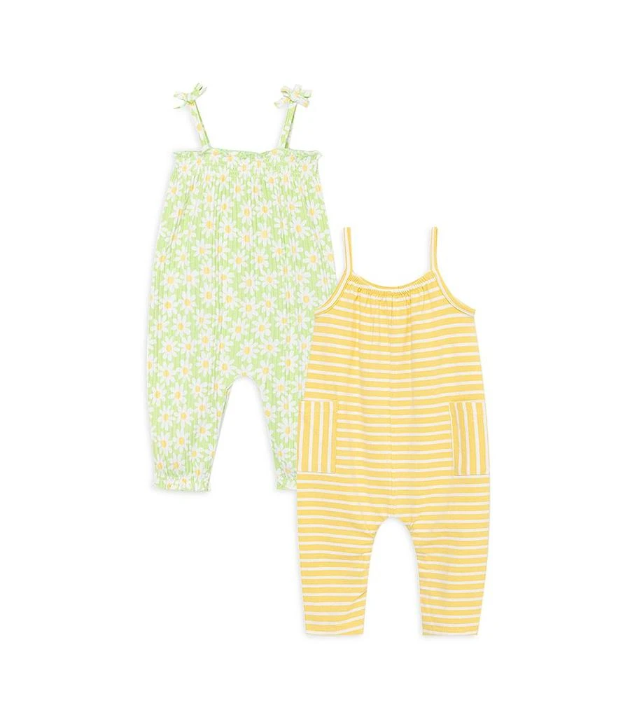 商品Little Me|Girls' Daisy Stripe Jumpsuits, 2 Pack - Baby,价格¥205,第1张图片