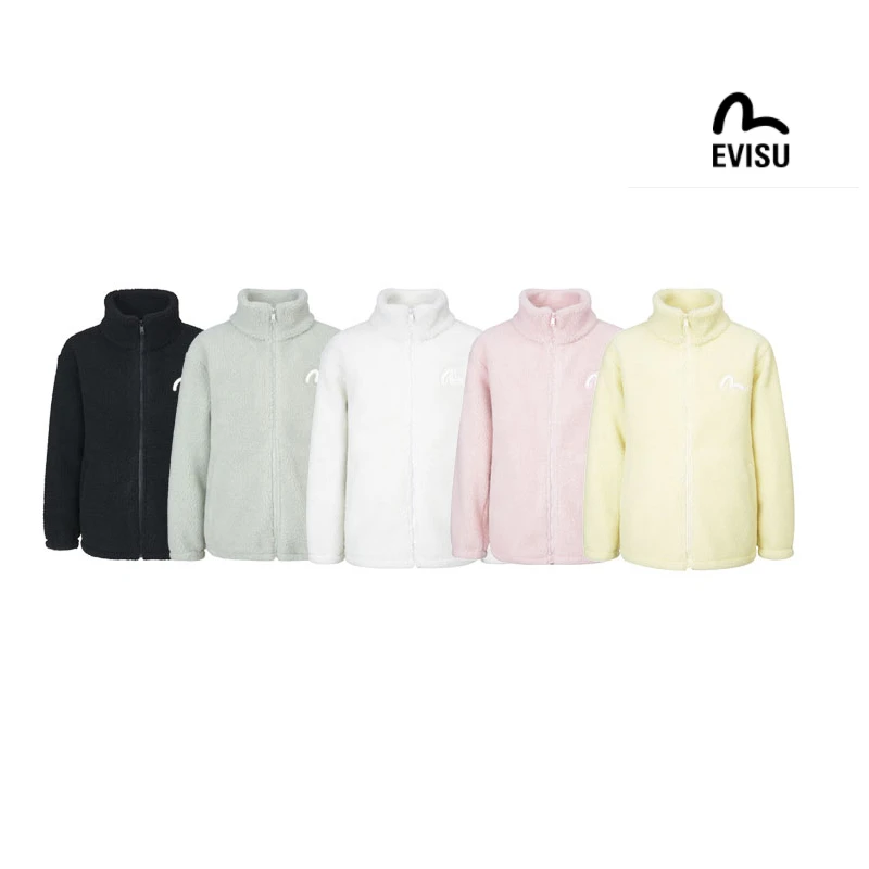 商品Evisu|【享贝家】（预售款一周后发货）Evisu惠美寿福神22新款绒夹克棉服男女同款黑色/灰色/粉色/黄色/白色 EU5UTS941,价格¥537,第1张图片