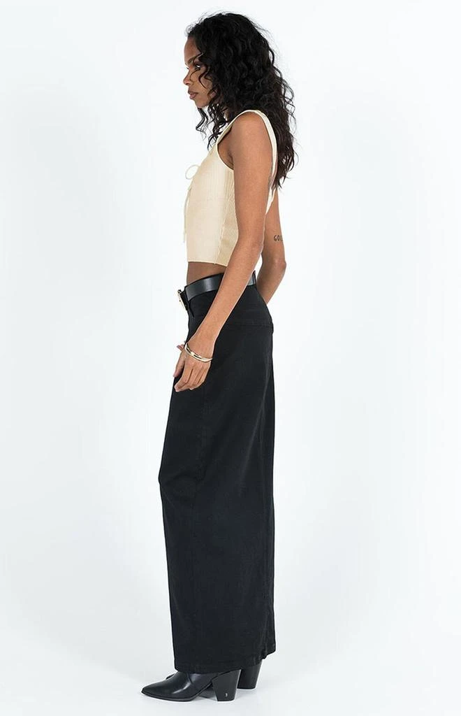 商品Princess Polly|Eco Black Batkins Denim Maxi Skirt,价格¥392,第3张图片详细描述