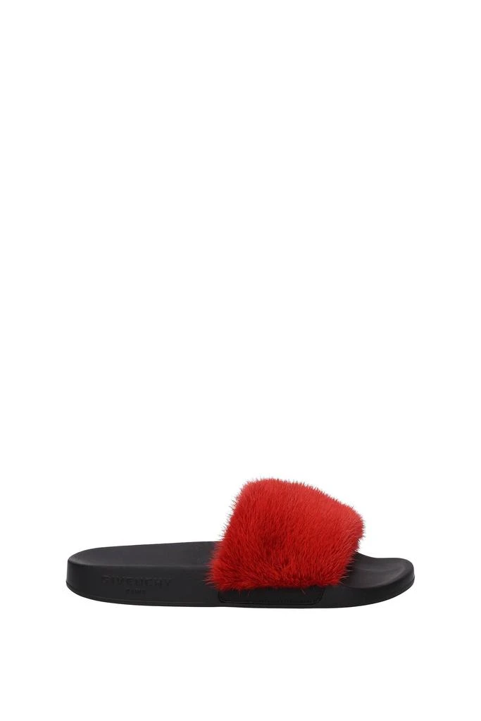 商品Givenchy|Slippers and clogs Fur Red,价格¥1955,第1张图片