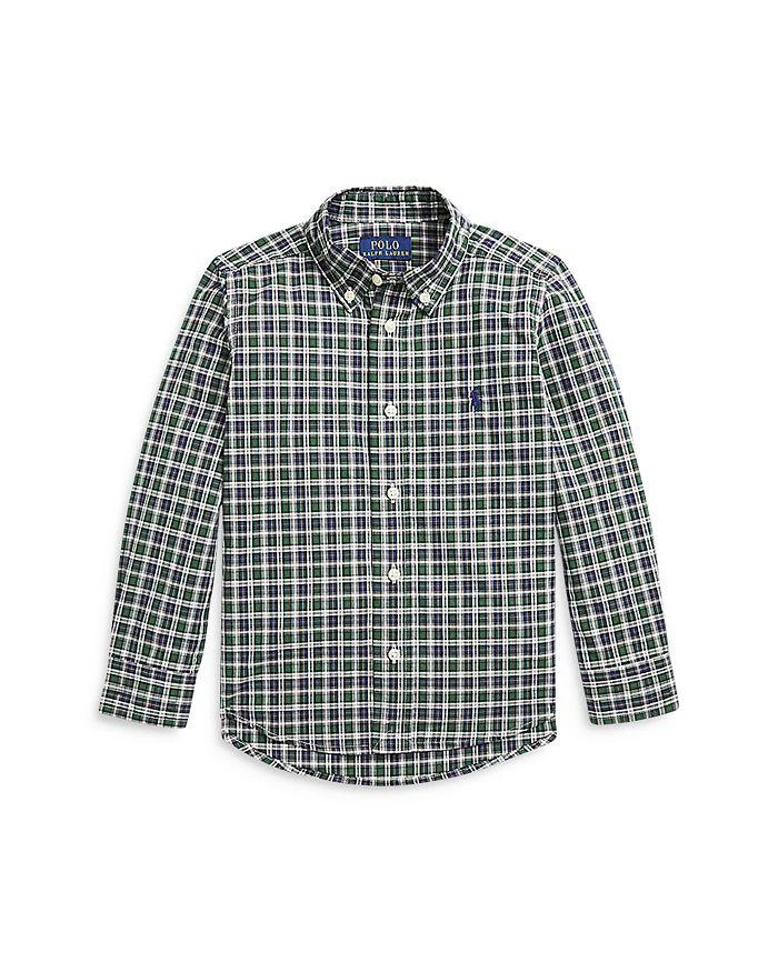 商品Ralph Lauren|Boys' Plaid Cotton Poplin Shirt - Little Kid,价格¥224,第1张图片