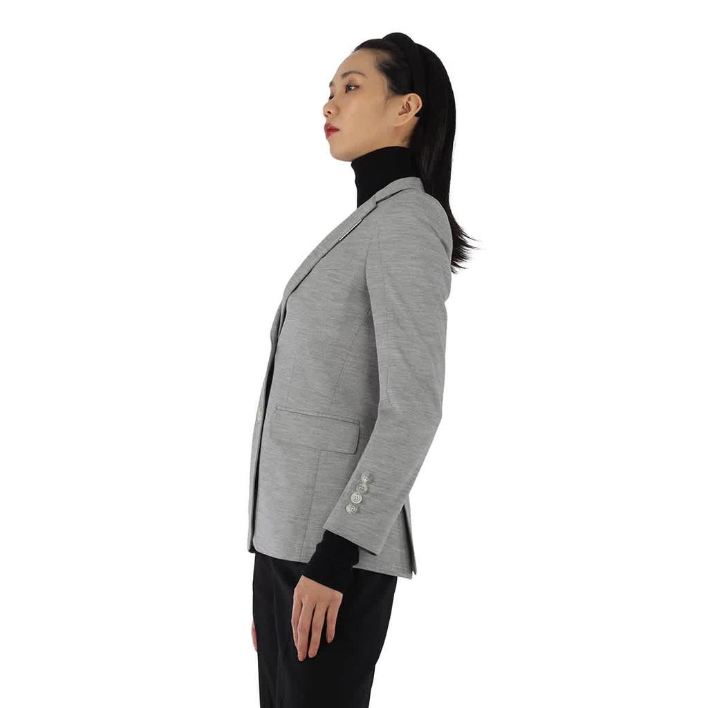 Grey Taupe Melange Technical Wool Jersey Blazer商品第2张图片规格展示