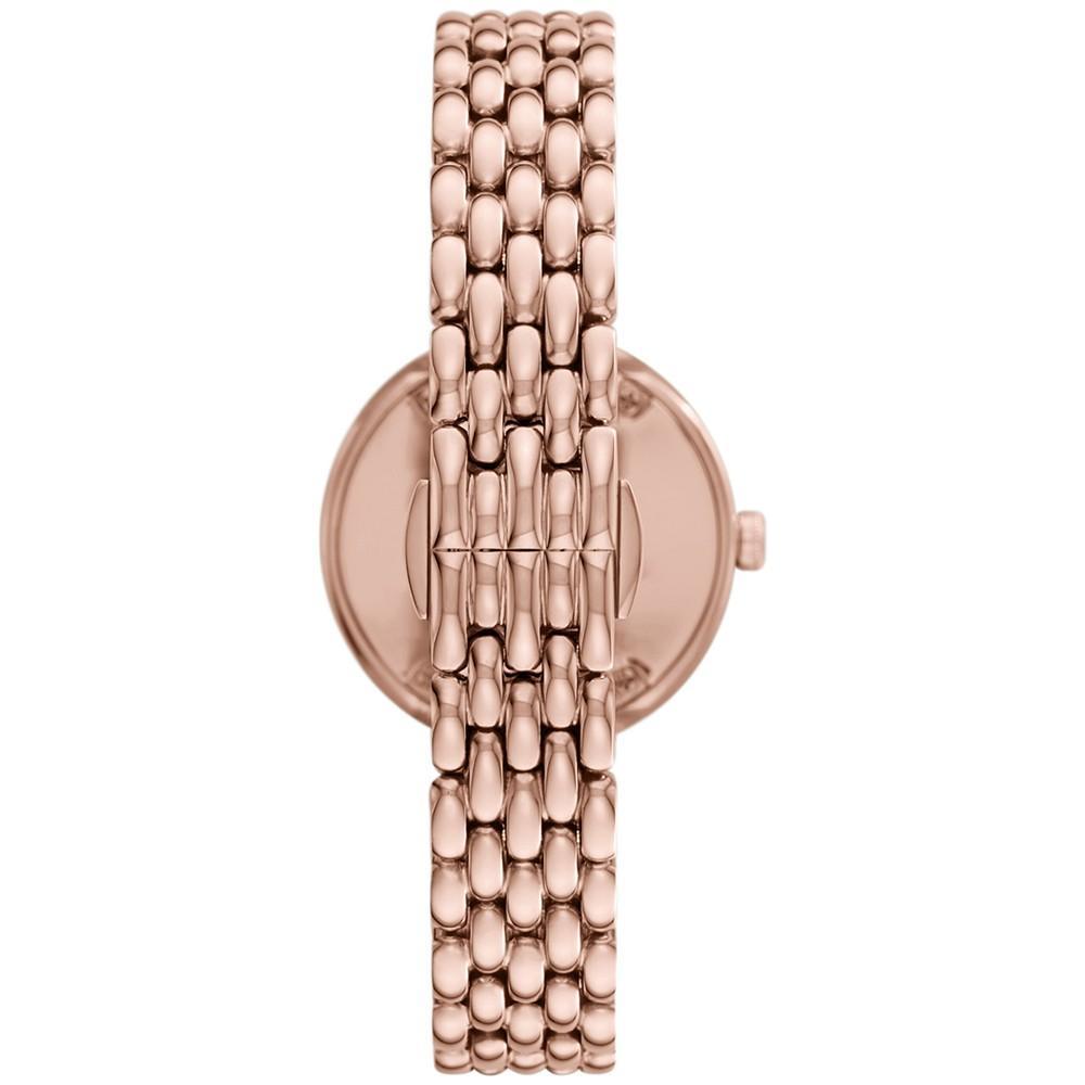 商品Emporio Armani|Women's Rose Gold Tone Stainless Steel Bracelet Watch 30mm,价格¥2497,第4张图片详细描述