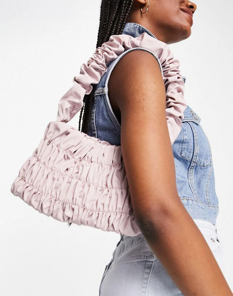商品ASOS|ASOS DESIGN ruching shoulder bag in blush,价格¥93,第1张图片