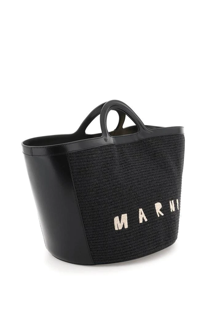 商品Marni|TROPICALIA LEATHER AND RAFFIA TOTE BAG,价格¥2860,第3张图片详细描述