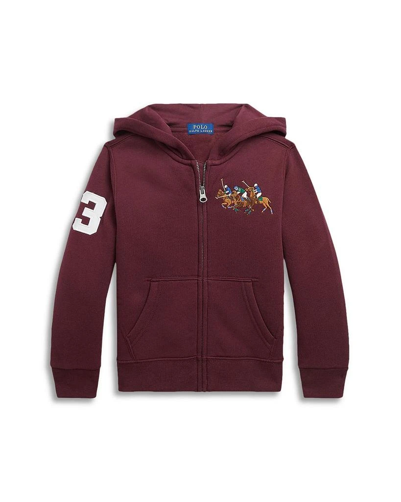 商品Ralph Lauren|Boys' Triple Pony Fleece Zip Hoodie - Little Kid, Big Kid,价格¥403,第1张图片