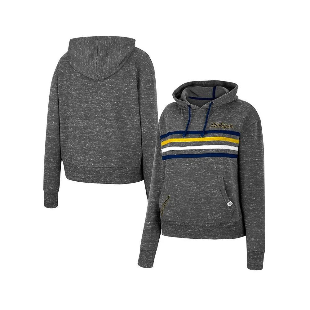 商品Colosseum|Women's Charcoal Michigan Wolverines Backstage Speckled Pullover Hoodie,价格¥421,第1张图片
