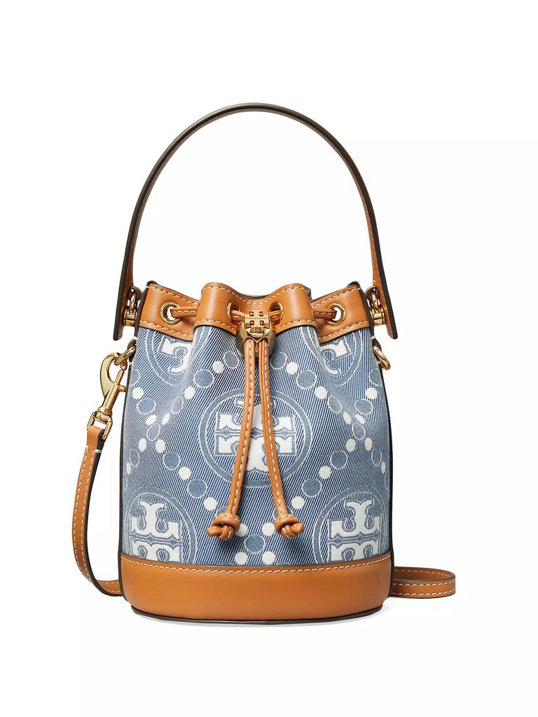 Tory Burch | Mini T Monogram Denim Bucket Bag 1403.89元 商品图片