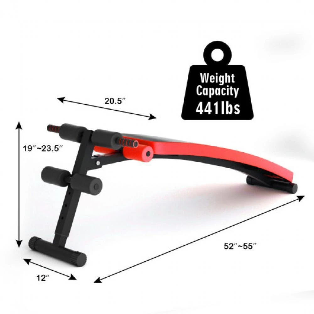 商品Hivvago|Folding Weight Bench Adjustable Sit-up Board Workout Slant Bench-Red,价格¥638,第5张图片详细描述