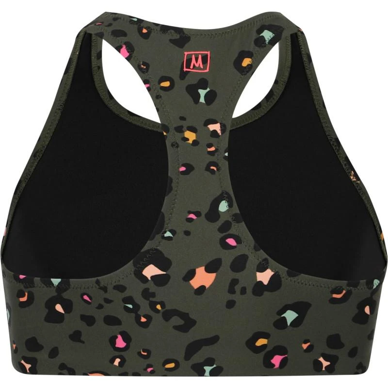 商品Munster|Colorful leopard print sports bra in olive green,价格¥295,第2张图片详细描述