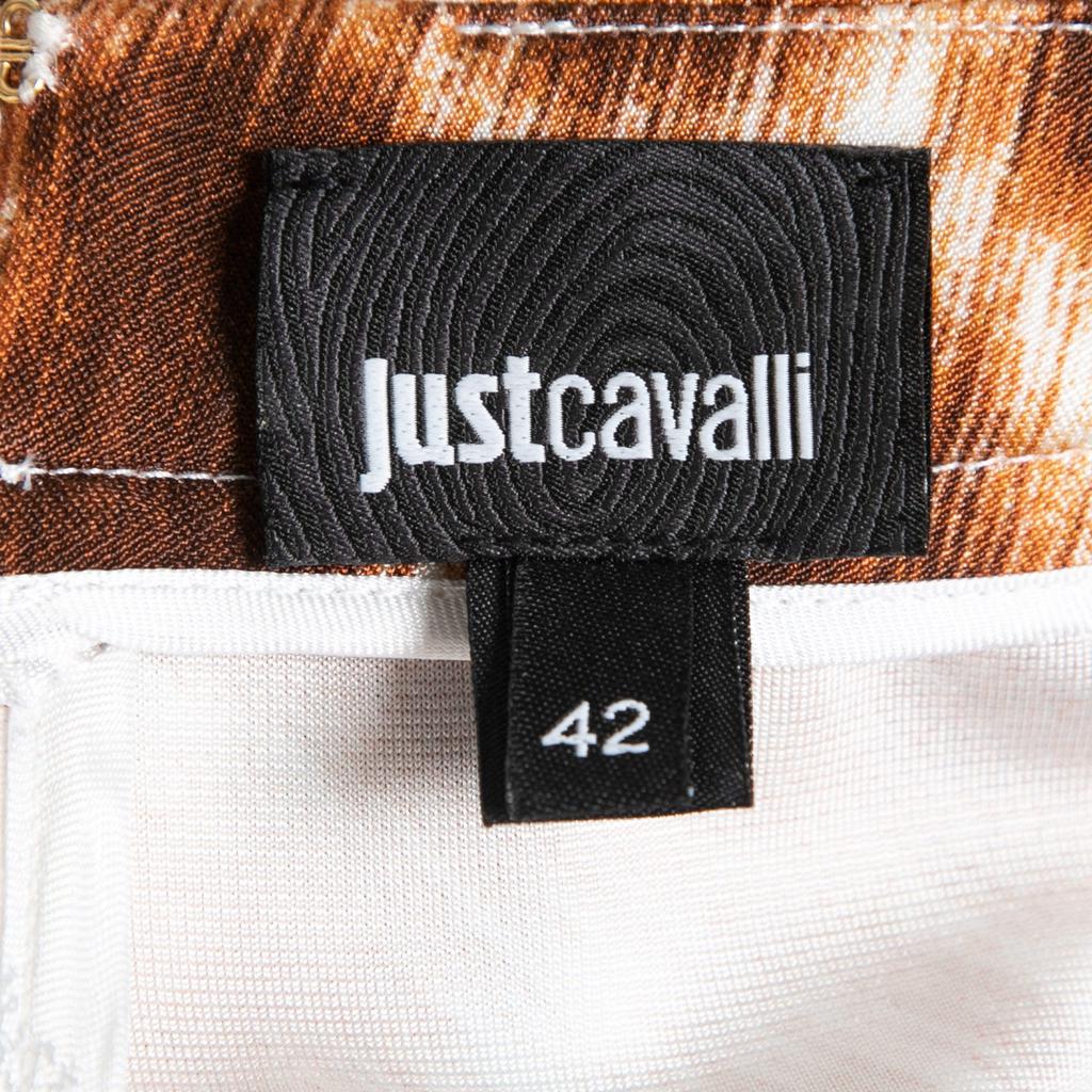 Just Cavalli Brown Animal Print Jersey Maxi Skirt M商品第4张图片规格展示