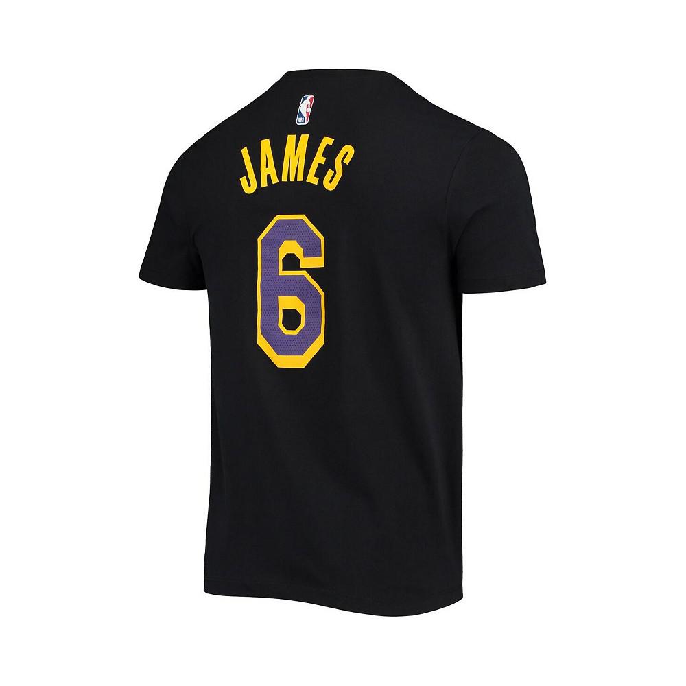 Men's LeBron James Black Los Angeles Lakers Earned Edition Name and Number T-shirt商品第4张图片规格展示