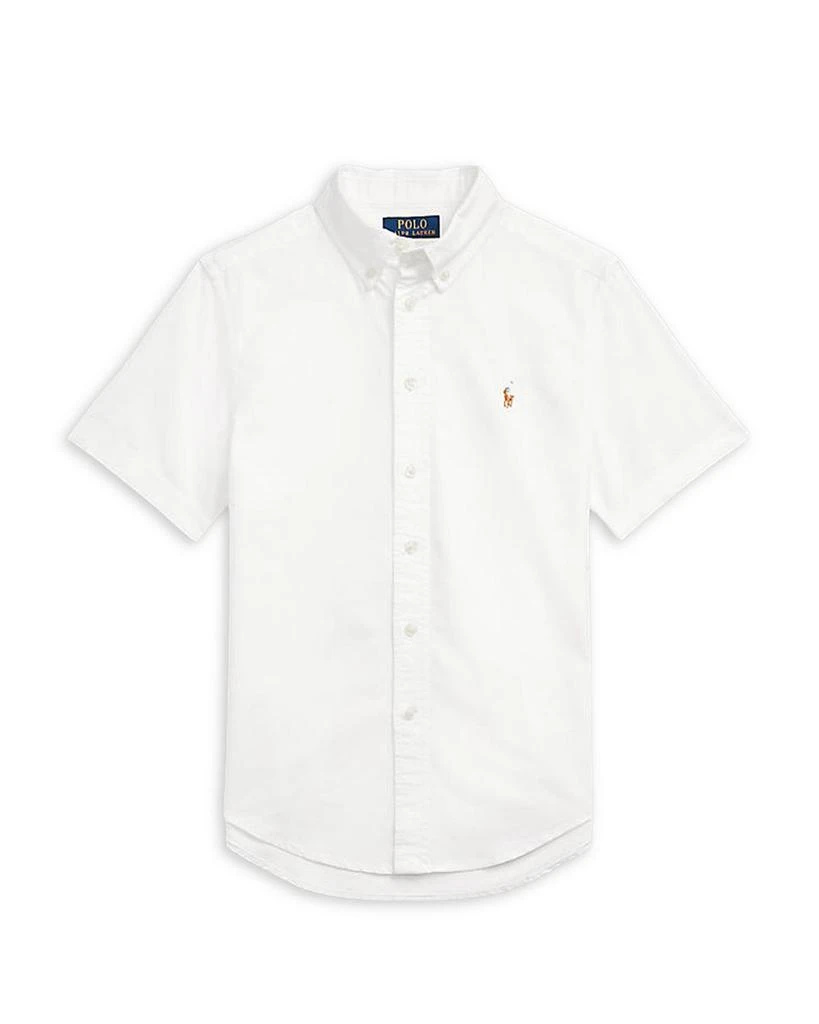 商品Ralph Lauren|Boys' Cotton Oxford Short Sleeve Shirt - Little Kid, Big Kid,价格¥366,第1张图片详细描述
