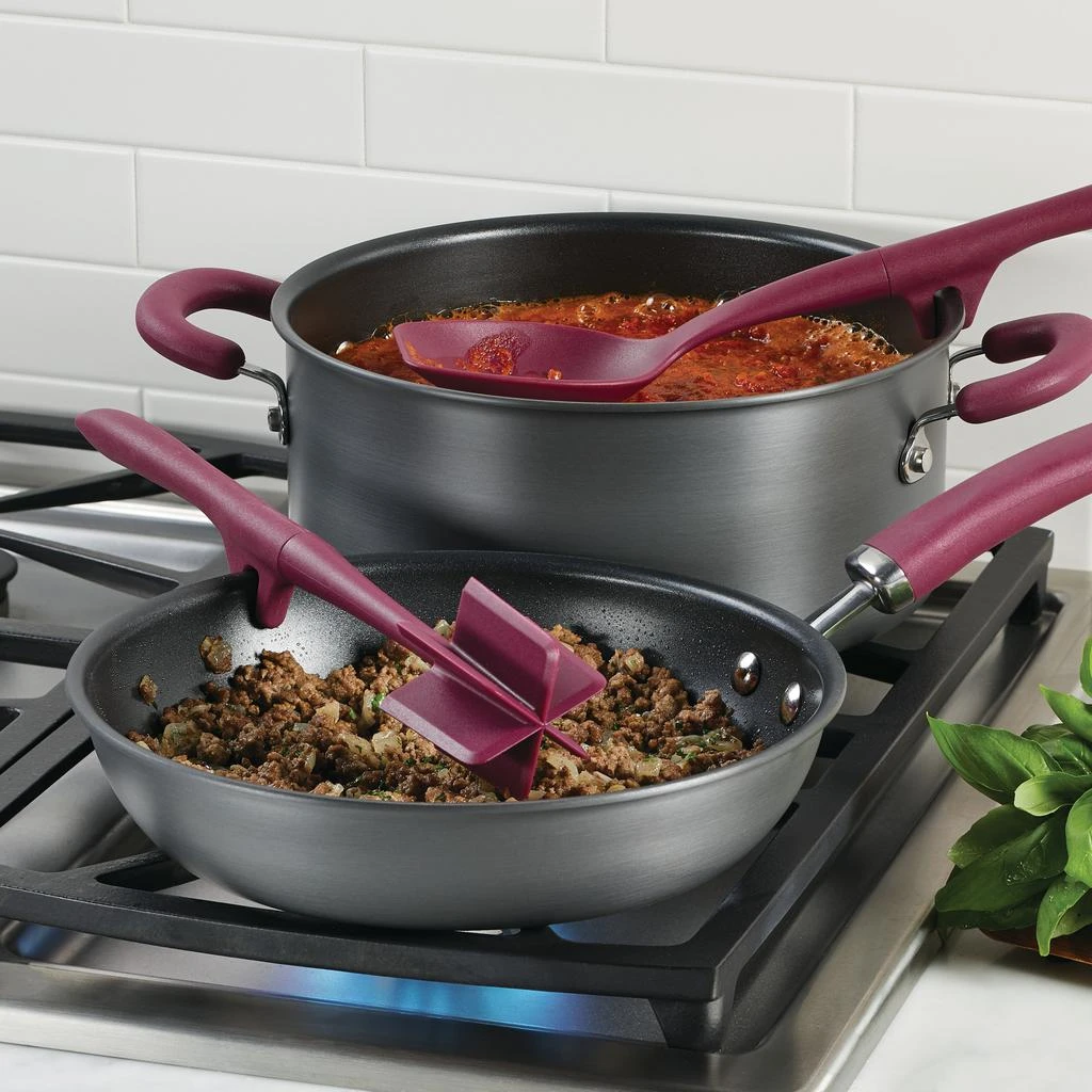 商品Rachael Ray|Tools and Gadgets Lazy Crush & Chop, Flexi Turner, and Scraping Spoon Set, 3-Piece, Burgundy,价格¥214,第5张图片详细描述
