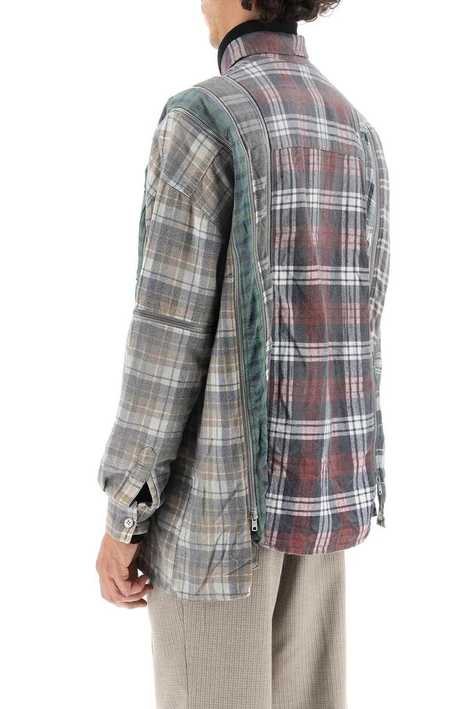 商品Needles|'REBUILD' PATCHWORK FLANNEL SHIRT WITH ZIPPERS,价格¥1633,第4张图片详细描述