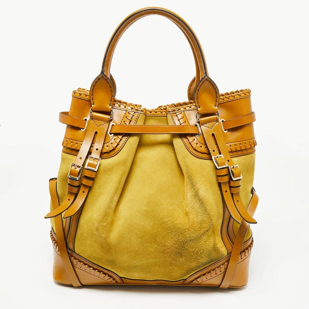 商品[二手商品] Burberry|Burberry Mustard/Yellow Leather and Suede Bridle Whipstitch Tote,价格¥1271,第4张图片详细描述