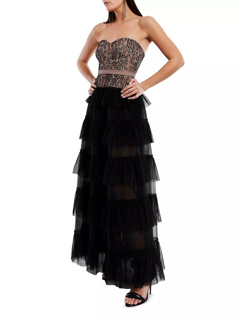 商品BCBG|Strapless Lace &amp; Tulle Gown,价格¥4685,第4张图片详细描述