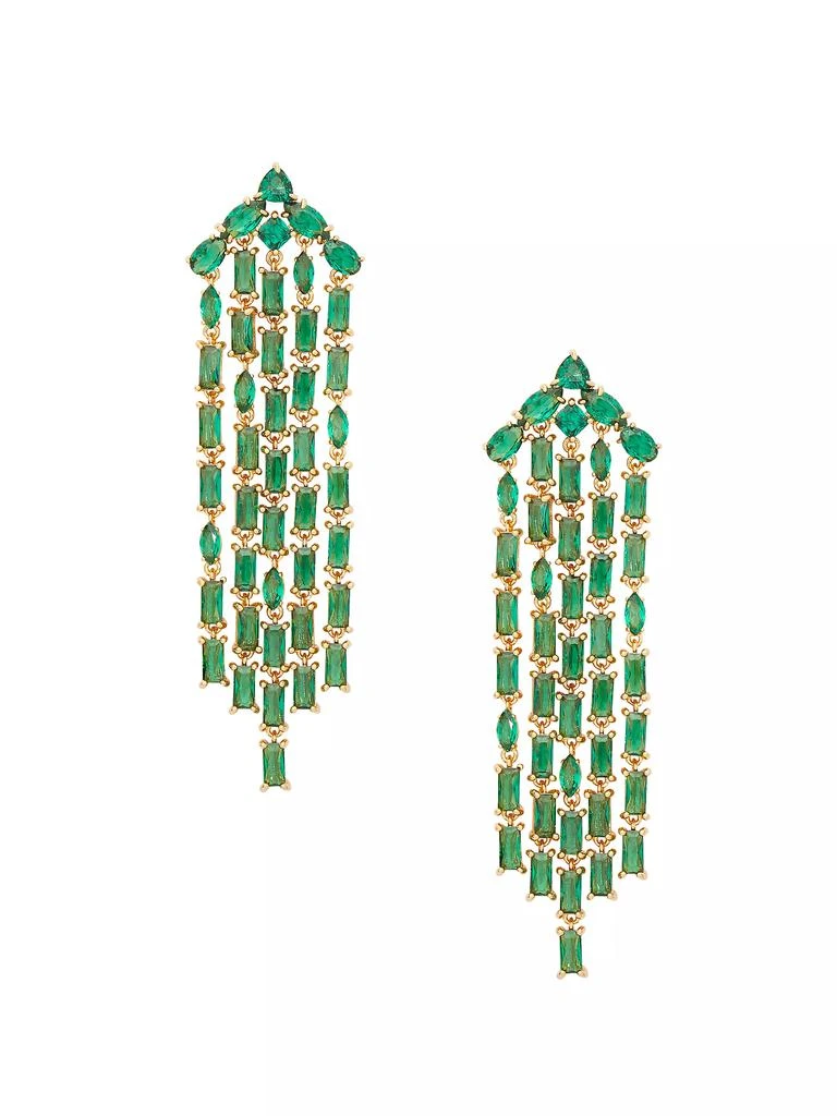 商品Kate Spade|Showtime Gold-Plated & Cubic Zirconia Fringe Earrings,价格¥446,第2张图片详细描述