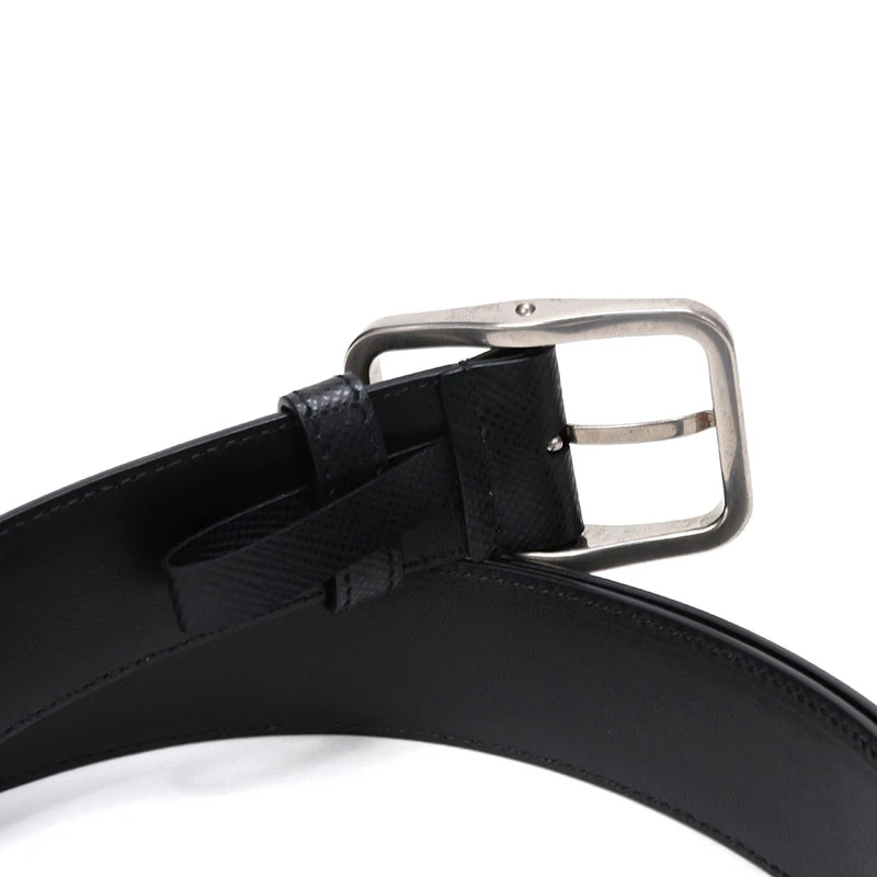 Prada 普拉达 男士黑色皮革复古简约时尚腰带 2CS013-2FAD-F0002 商品