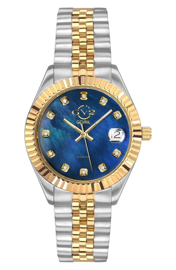GV2 Naples Two-tone Diamond Quartz Bracelet Watch, 34mm商品第1张图片规格展示