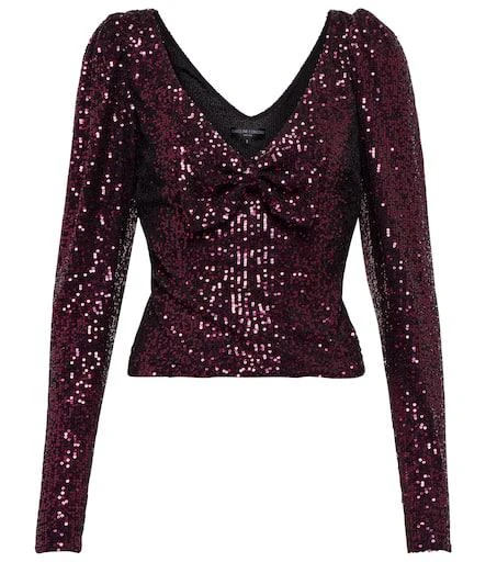 商品CAROLINE CONSTAS|Taylor sequined v-neck top,价格¥1715,第1张图片
