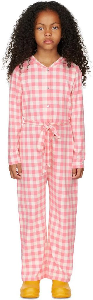 商品Mini Rodini|Kids Pink Gingham Check Jumpsuit,价格¥601,第1张图片