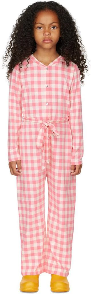 商品Mini Rodini|Kids Pink Gingham Check Jumpsuit,价格¥297,第1张图片