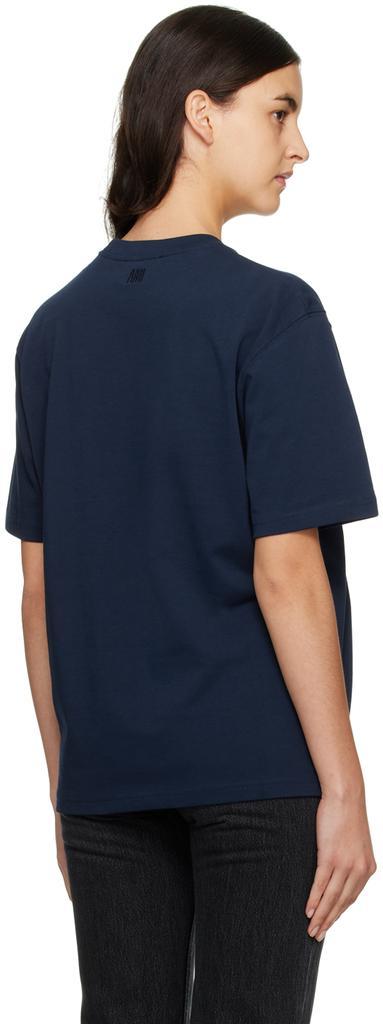 商品AMI|SSENSE Exclusive Navy Ami De Cœur T-Shirt,价格¥730,第5张图片详细描述