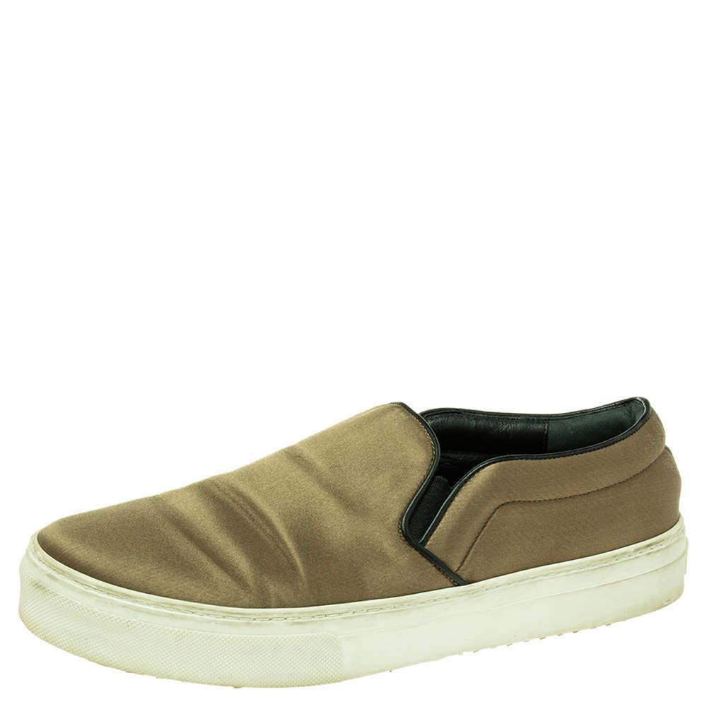 商品[二手商品] Celine|Celine Olive Green Satin Slip On Sneakers Size 39,价格¥1231,第1张图片