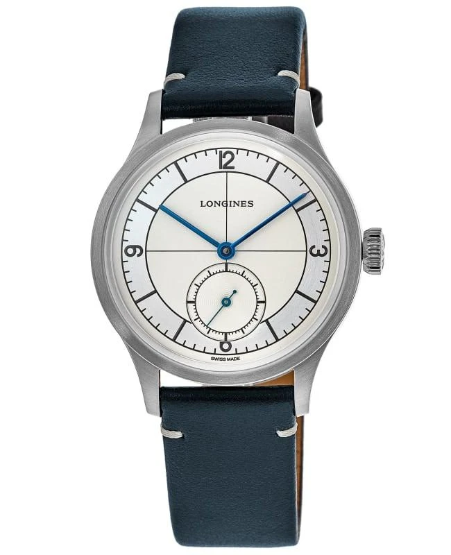 商品Longines|Longines Heritage Classic Silver Dial Blue Leather Strap Men's Watch L2.828.4.73.2,价格¥15536,第1张图片