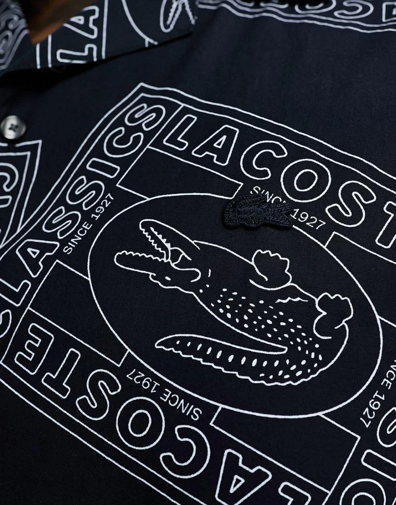 商品Lacoste|Lacoste plus short sleeve printed shirt in navy,价格¥966,第3张图片详细描述