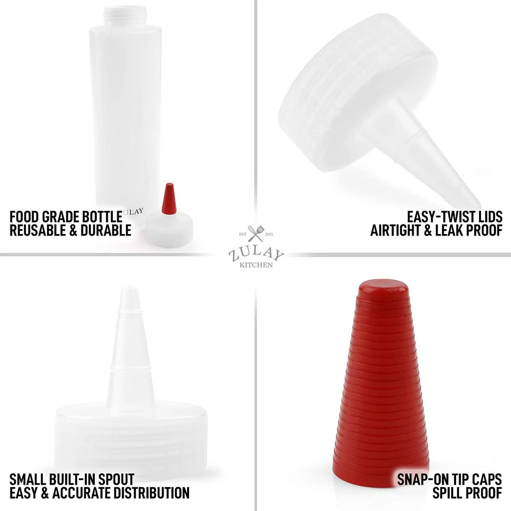 Plastic Condiment Squeeze Bottle with Caps 17 oz 商品