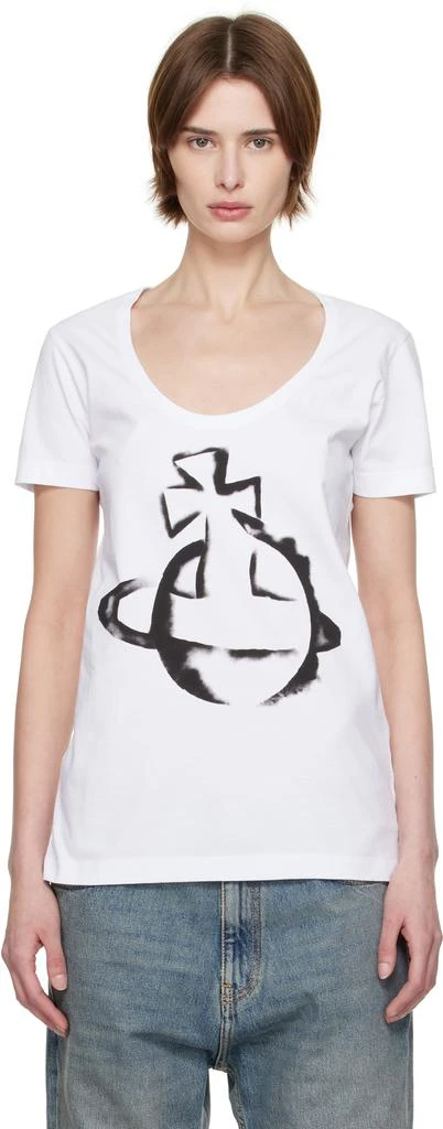 商品Vivienne Westwood|White Stencil Orb Lollo T-Shirt,价格¥2188,第1张图片