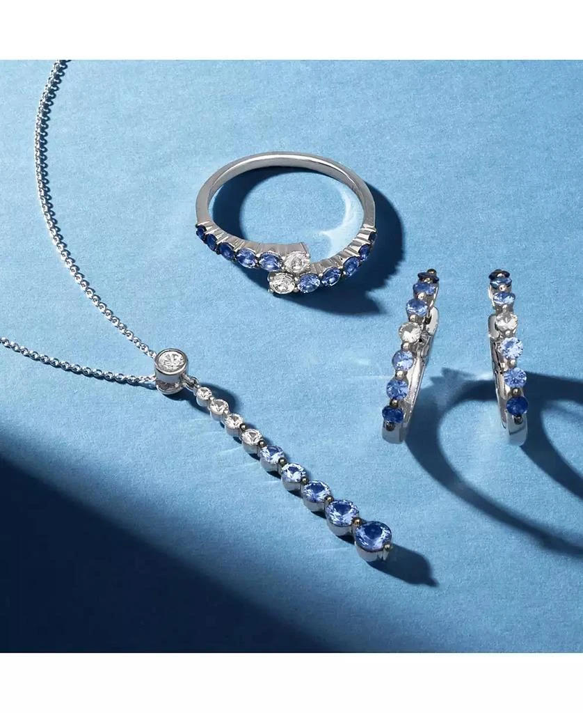 商品Le Vian|Denim Ombré (7/8 ct. t.w.) & White Sapphire (1/6 ct. t.w.) Graduated Adjustable 20" Lariat Necklace in 14k White Gold,价格¥16321,第4张图片详细描述