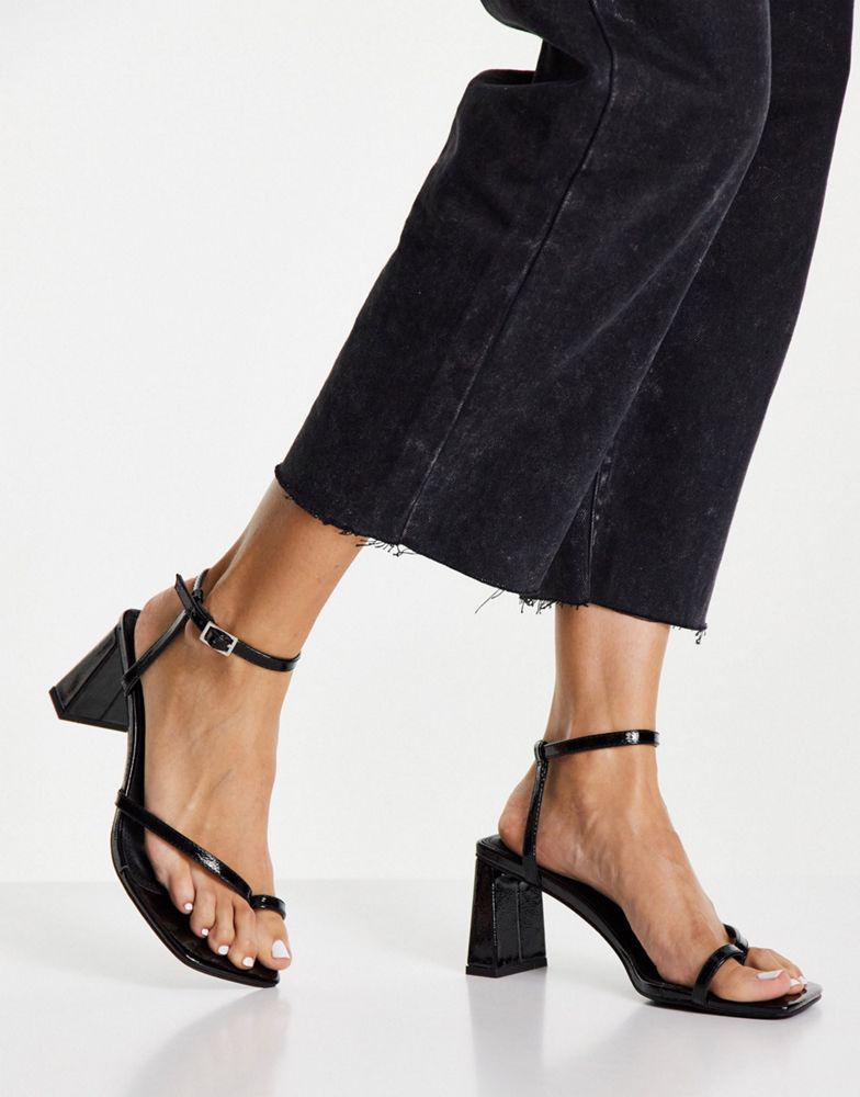 Topshop Ridley mid heeled sandal in black商品第2张图片规格展示