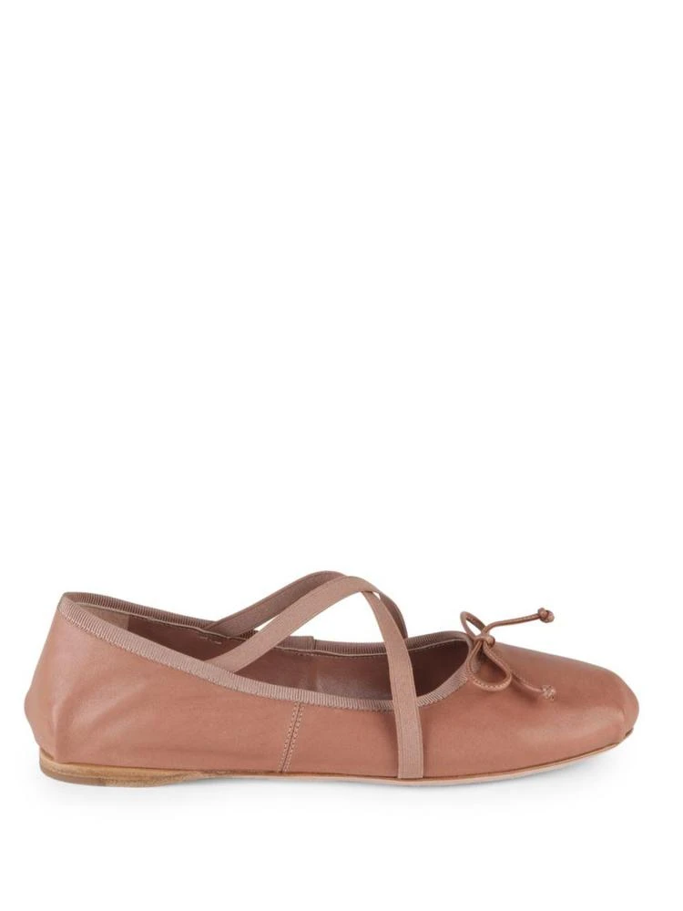 商品Miu Miu|Crisscross Leather Ballet Flats,价格¥1469,第5张图片详细描述