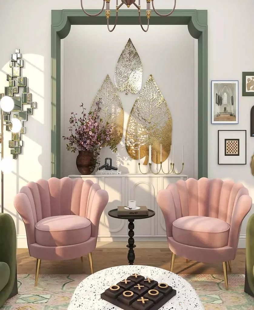 商品Novogratz Collection|Novogratz Gold Metal Leaf Wall Decor with Laser Cut Detailing Set of 3 45", 36", 28"H,价格¥2452,第5张图片详细描述