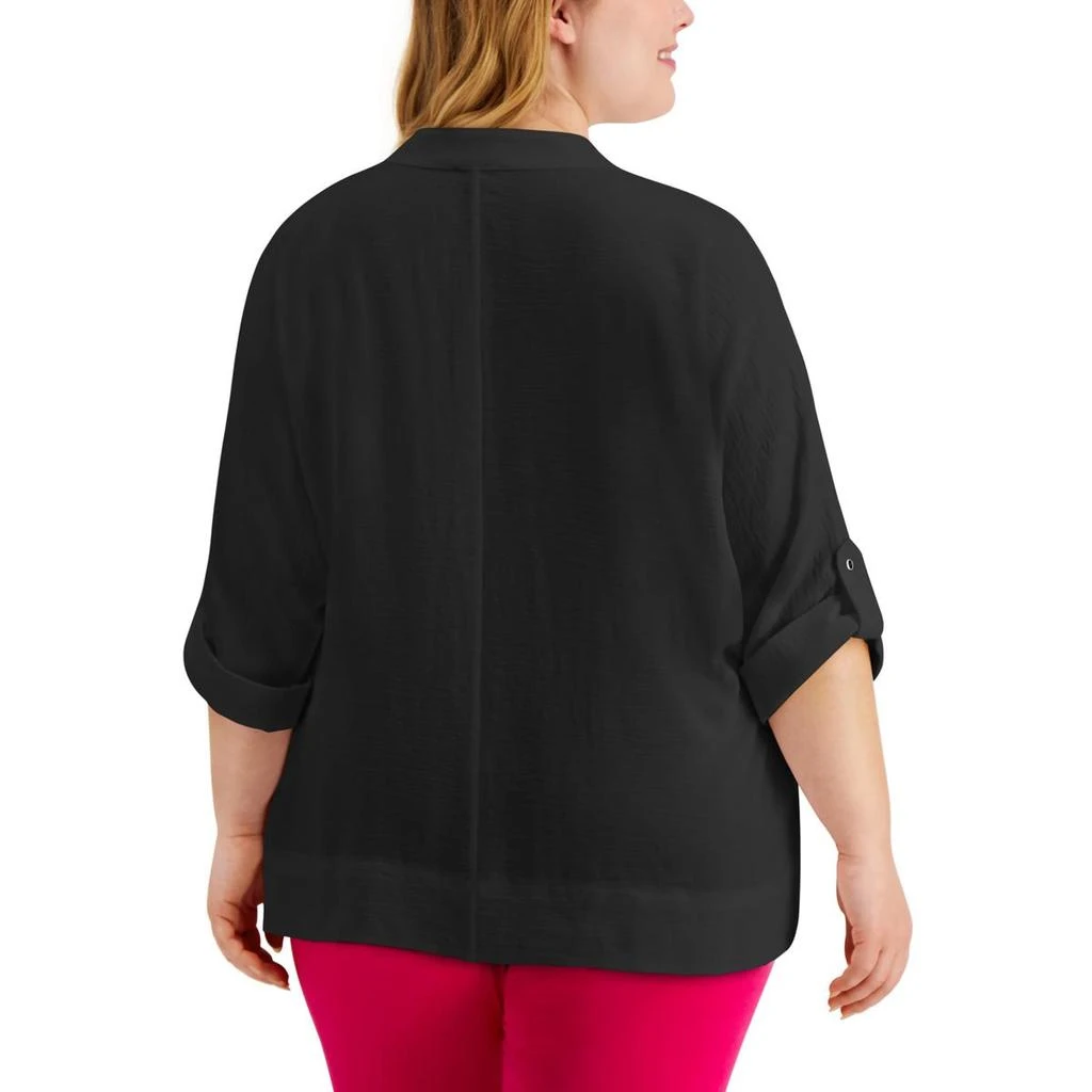 商品Calvin Klein|Plus Womens V-Neck Tunic Pullover Top,价格¥339,第2张图片详细描述