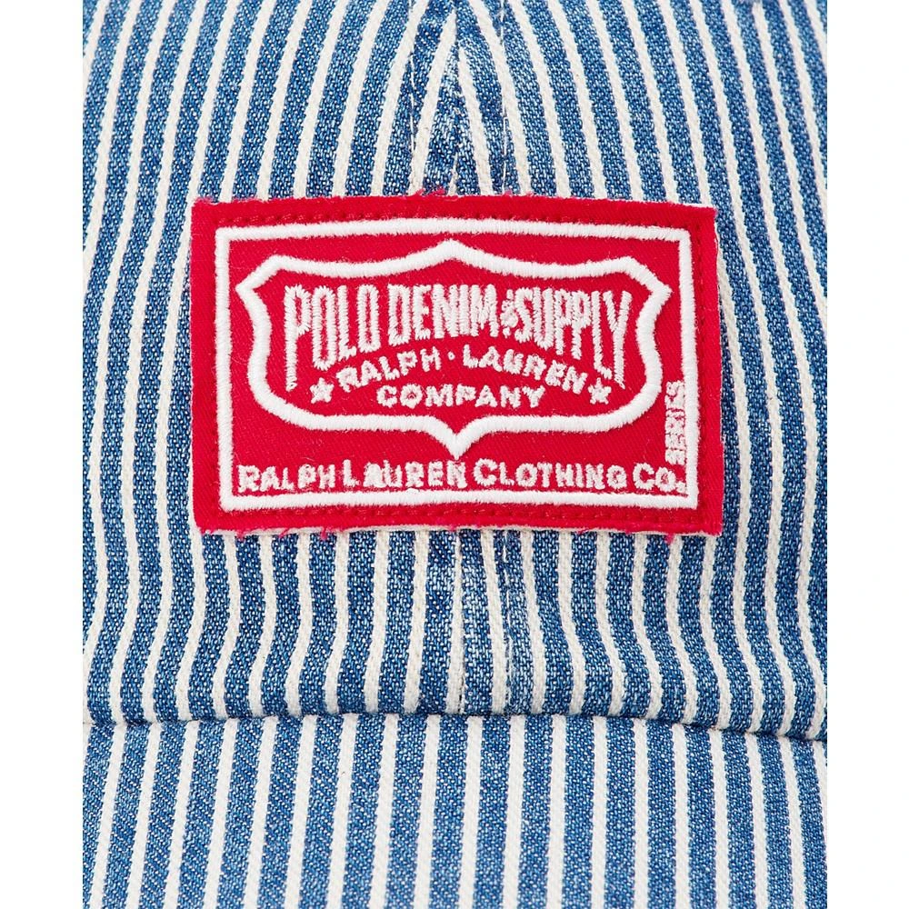 商品Ralph Lauren|Men's Logo-Patch Striped Denim Trucker Cap,价格¥293,第3张图片详细描述