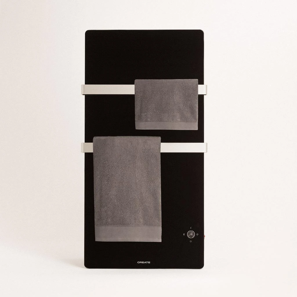 商品预计3周后发货 Create|Warm Towel Crystal 600W - Sèche-Serviettes Électrique En Verre Avec Wifi - Noir,价格¥1613,第4张图片详细描述