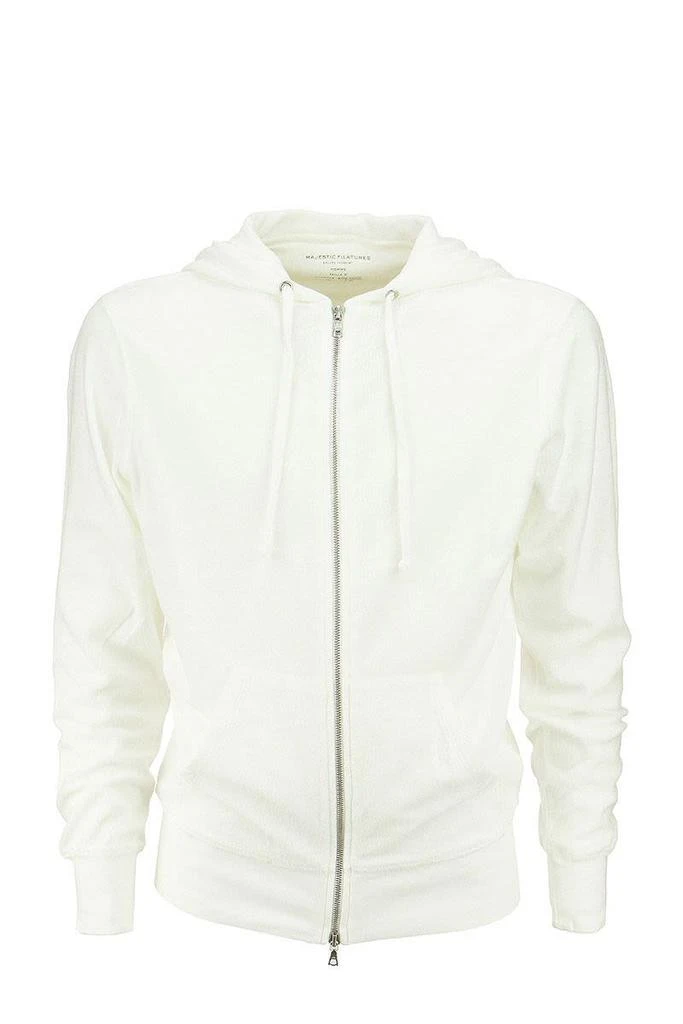 商品MAJESTIC FILATURES|MAJESTIC FILATURES Hooded sweatshirt in cotton and modal,价格¥888,第1张图片