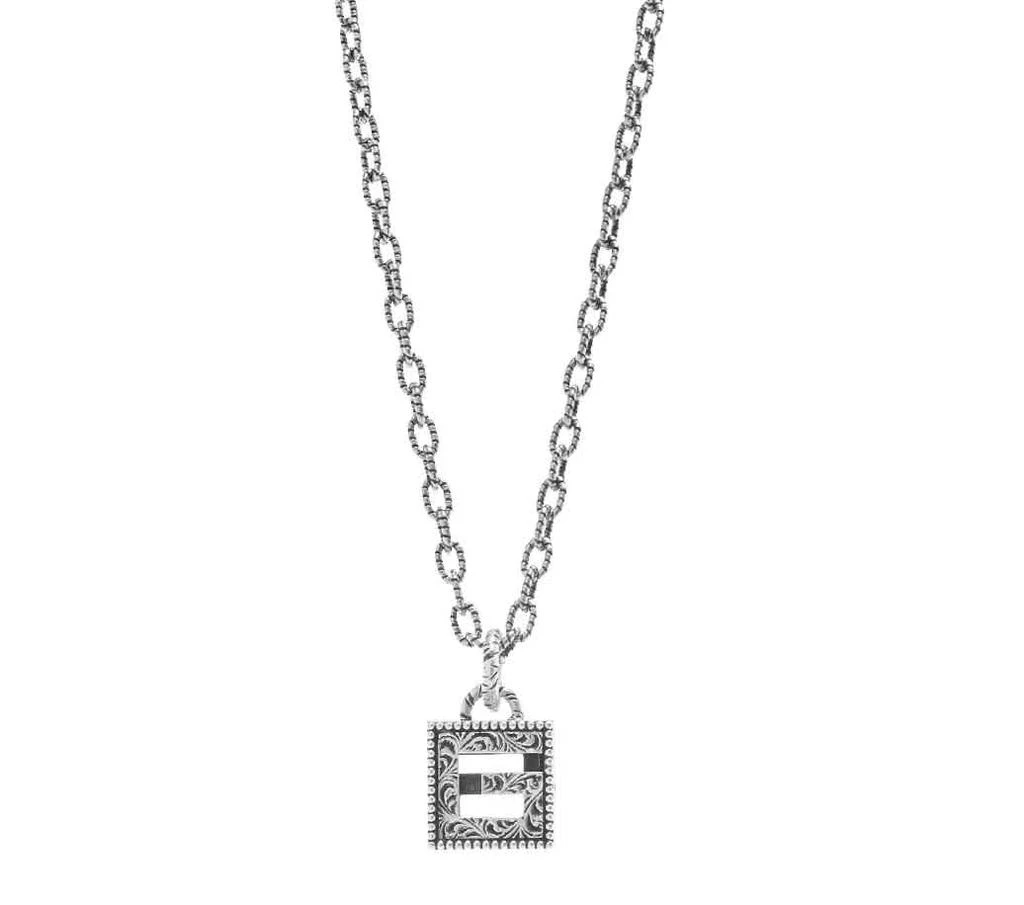 商品Gucci|Aged Sterling Silver G Cube Necklace,价格¥2728,第2张图片详细描述