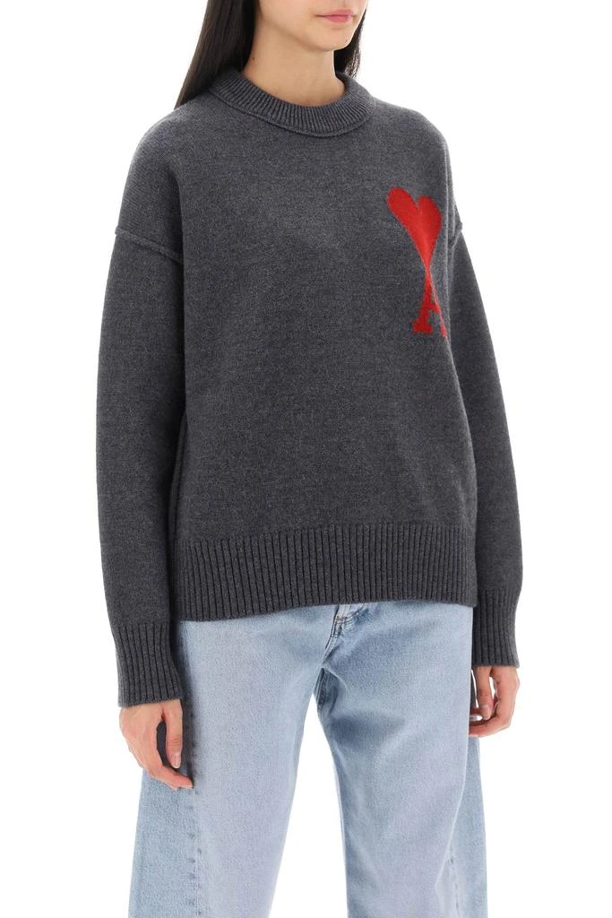 商品AMI|Crew Neck Sweater With Ami De Coeur Intarsia,价格¥2388,第4张图片详细描述