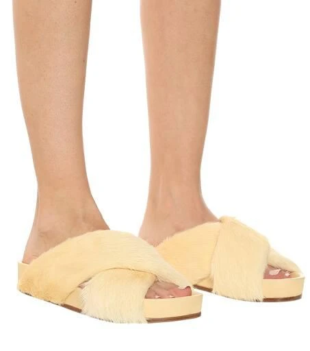 商品Jil Sander|Shearling and leather slides,价格¥2474,第5张图片详细描述