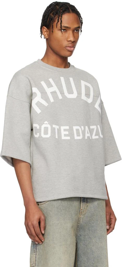 商品Rhude|Gray 'Côte D'Azur' Mid-Sleeve Boxy T-shirt,价格¥3121,第2张图片详细描述