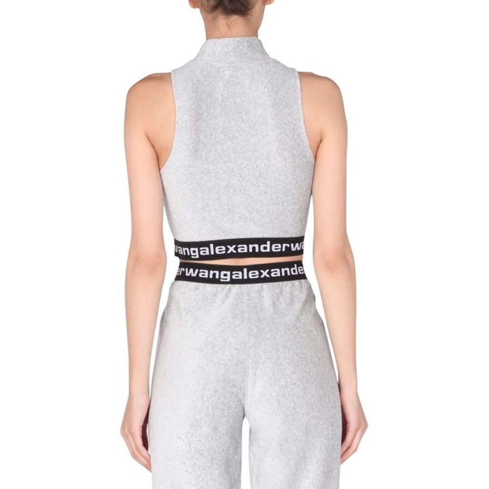 ALEXANDER WANG 灰色女士T恤 4CC2211212-030商品第3张图片规格展示