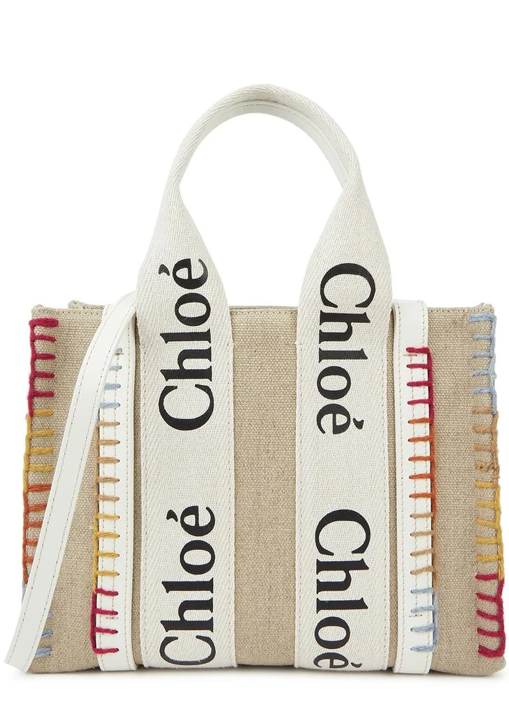 商品Chloé|Woody small whipstitched canvas tote,价格¥9775,第1张图片