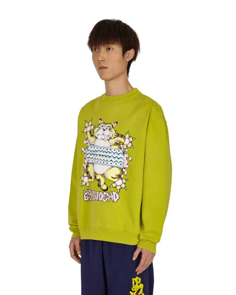 商品Brain Dead|Relaxed Cat Crewneck Sweatshirt Green,价格¥541,第2张图片详细描述